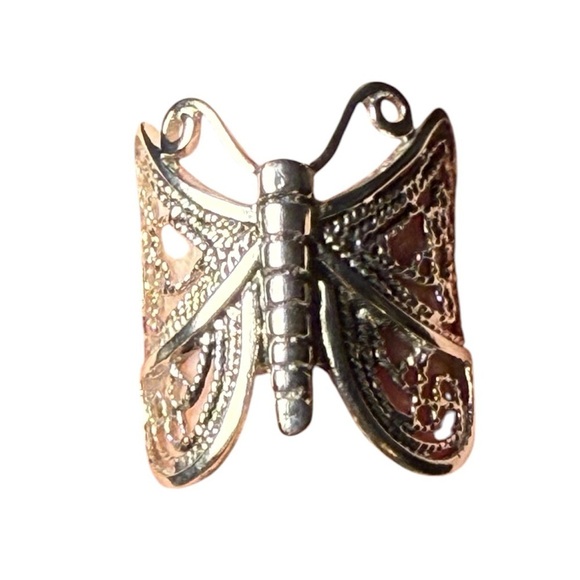 Jewelry - Stainless Steel Butterfly filigree ring silver whimsigoth size 6 Stevie Nicks